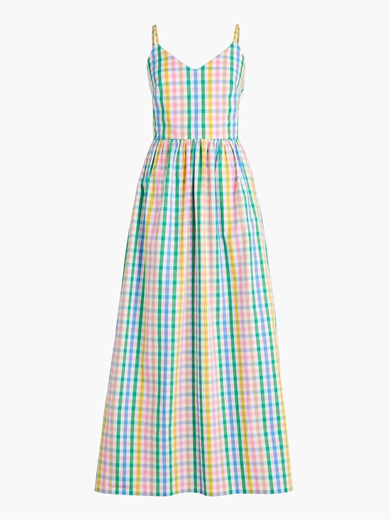 J. Crew Dresses & Skirts - J. Crew Pastel Gingham Spaghetti-Strap Maxi Dress